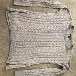 Taupe American Eagle Cable Knit Sweater